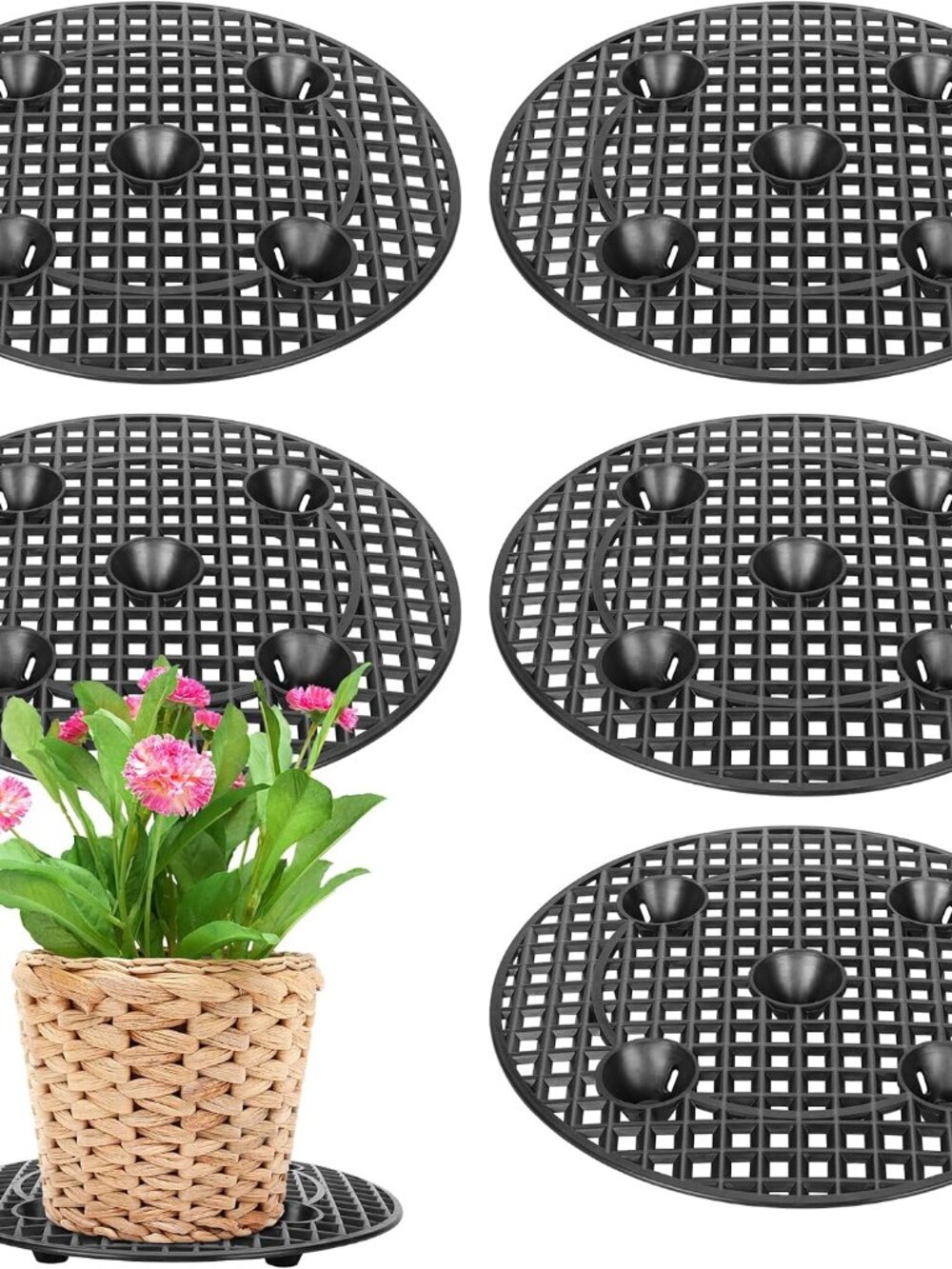6 Pcs Big Potted Plant Stands, 12 Inch Patio and Deck Floor Protector